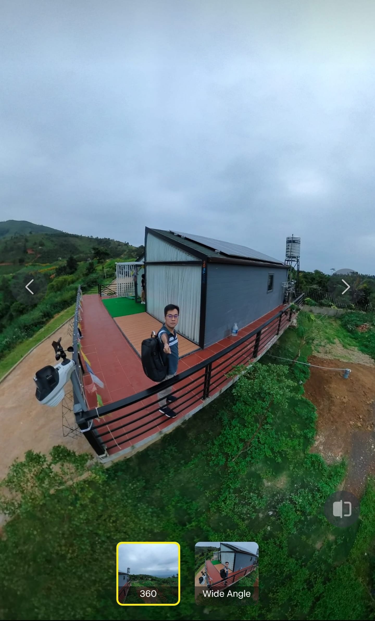 Kent at Hai's off-grid house